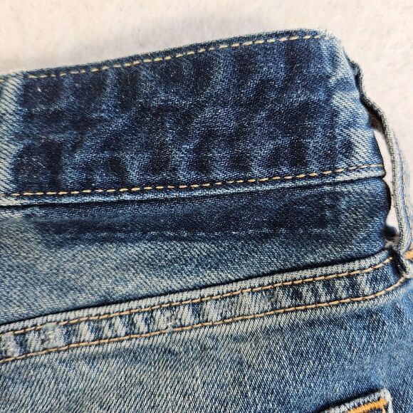 Abercrombie & Fitch Jean Denim BF Shorts Womens 25/0 Blue Embroidered Peace Sign - Picture 6 of 12